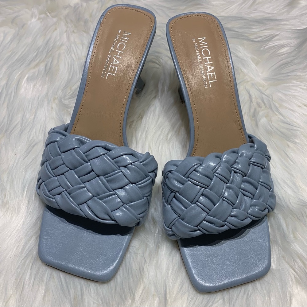 MICHAEL BY MICHAEL SHANNON WOMENS SAYLOR SLIDE SANDAL - PALE BLUE 10 NWOT